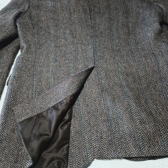 Vintage Haggar Tweed Sport Coat Mens 42R Brown Herringbone Wool Blazer Jacket - Picture 6 of 9